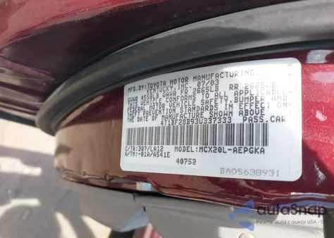 2003 Toyota Avalon Xls z USA, uszkodzony, nr VIN 4T1BF28B93U337333